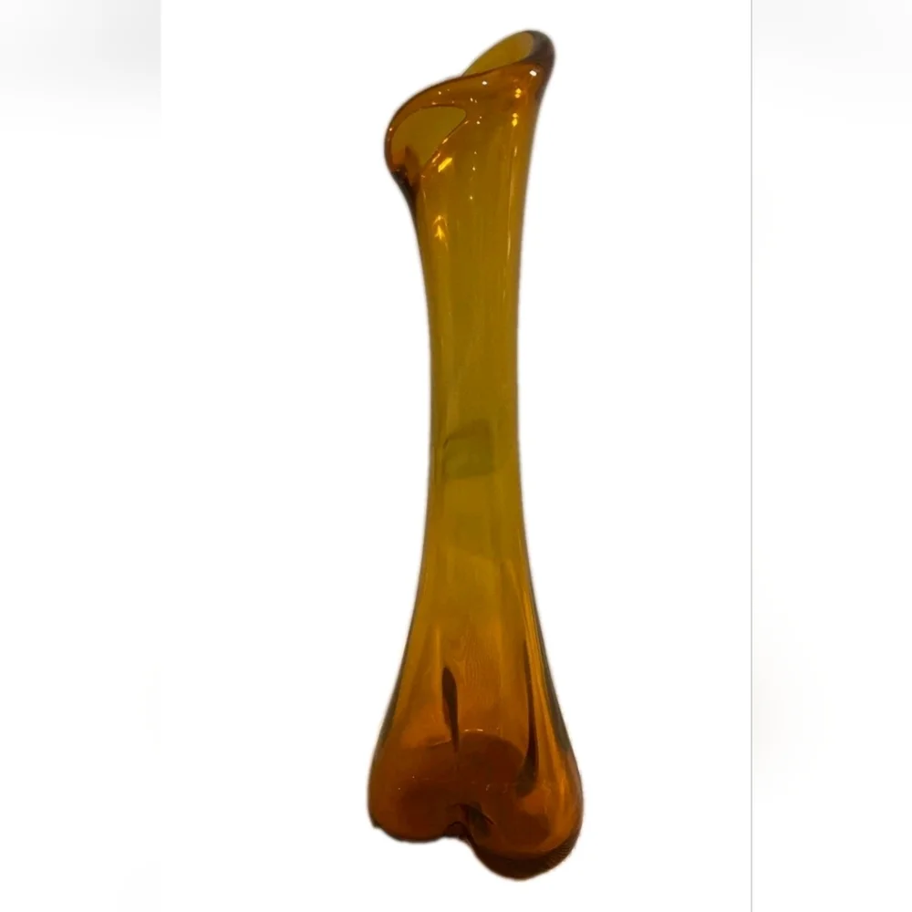 Viking Glass Bud Vase Orange MCM Mid Century Retro Modern Vintage